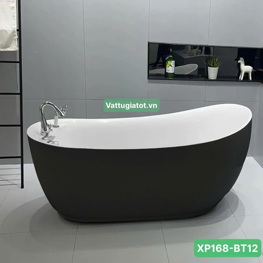 Bồn Tắm Nằm Hình Chiếc Thuyền Gắn Vòi XP168-12Đ Bồn tắm nằm hình chiếc thuyền gắn vòi nhựa acrylic cao cấp, thiết kế oval hiện đại, bền đẹp, giữ nhiệt lâu.