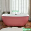 Bồn tắm nằm oval nhựa acrylic cao cấp màu hồng XP168-BT01H thiết kế hiện đại, bền đẹp, cách nhiệt tốt.