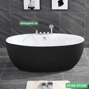 Bồn tắm nằm hình trứng nhựa acrylic cao cấp gắn vòi XP168-BT02Đ, thiết kế sang trọng, bền đẹp, giữ nhiệt lâu.