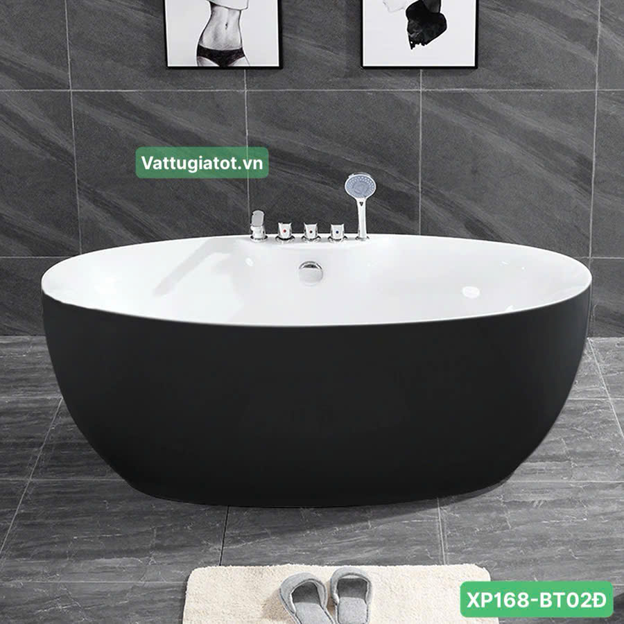 Bồn Tắm Nằm Trứng Nhựa Acrylic Gắn Vòi XP168-BT02Đ Bồn tắm nằm hình trứng nhựa acrylic cao cấp gắn vòi XP168-BT02Đ, thiết kế sang trọng, bền đẹp, giữ nhiệt lâu.