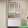 Tủ lavabo nhà tắm nhôm gương LED cảm ứng màu trắng XP168-TL7657LED thiết kế hiện đại, sang trọng, tiện nghi.