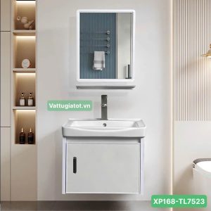 Tủ lavabo nhà tắm nhôm màu trắng XP168-TL7523 thiết kế 50cm nhỏ gọn, bền đẹp, phù hợp phòng tắm hiện đại.