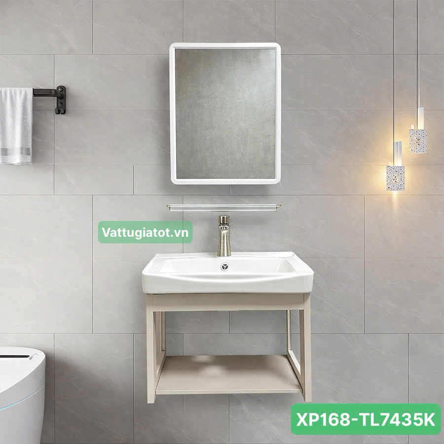 Tủ Lavabo Nhôm Giá Rẻ Màu Kem XP168-TL7535K Tủ lavabo nhôm giá rẻ màu kem XP168-TL7535K thiết kế nhỏ gọn, bền đẹp, phù hợp phòng tắm hiện đại.