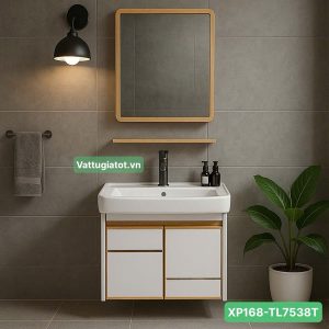 Tủ lavabo nhôm trắng viền 50cm XP168-TL7538T thiết kế hiện đại, bền đẹp, phù hợp phòng tắm hiện đại.
