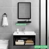 Tủ lavabo phòng tắm nhôm cao cấp màu đen XP168-TL7535 thiết kế hiện đại, bền đẹp, phù hợp không gian phòng tắm.