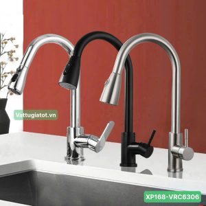 Vòi Rửa Chén Nóng Lạnh Dây Rút XP168-VRC6306