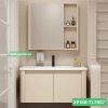 Tủ lavabo nhôm màu kem bồn rửa bầu 80cm XP168-TL7857 thiết kế hiện đại.