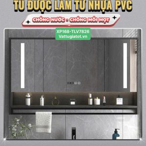 Tủ lavabo mặt đá 2 tầng gương LED XP168-TLV7826 phòng tắm hiện đại.