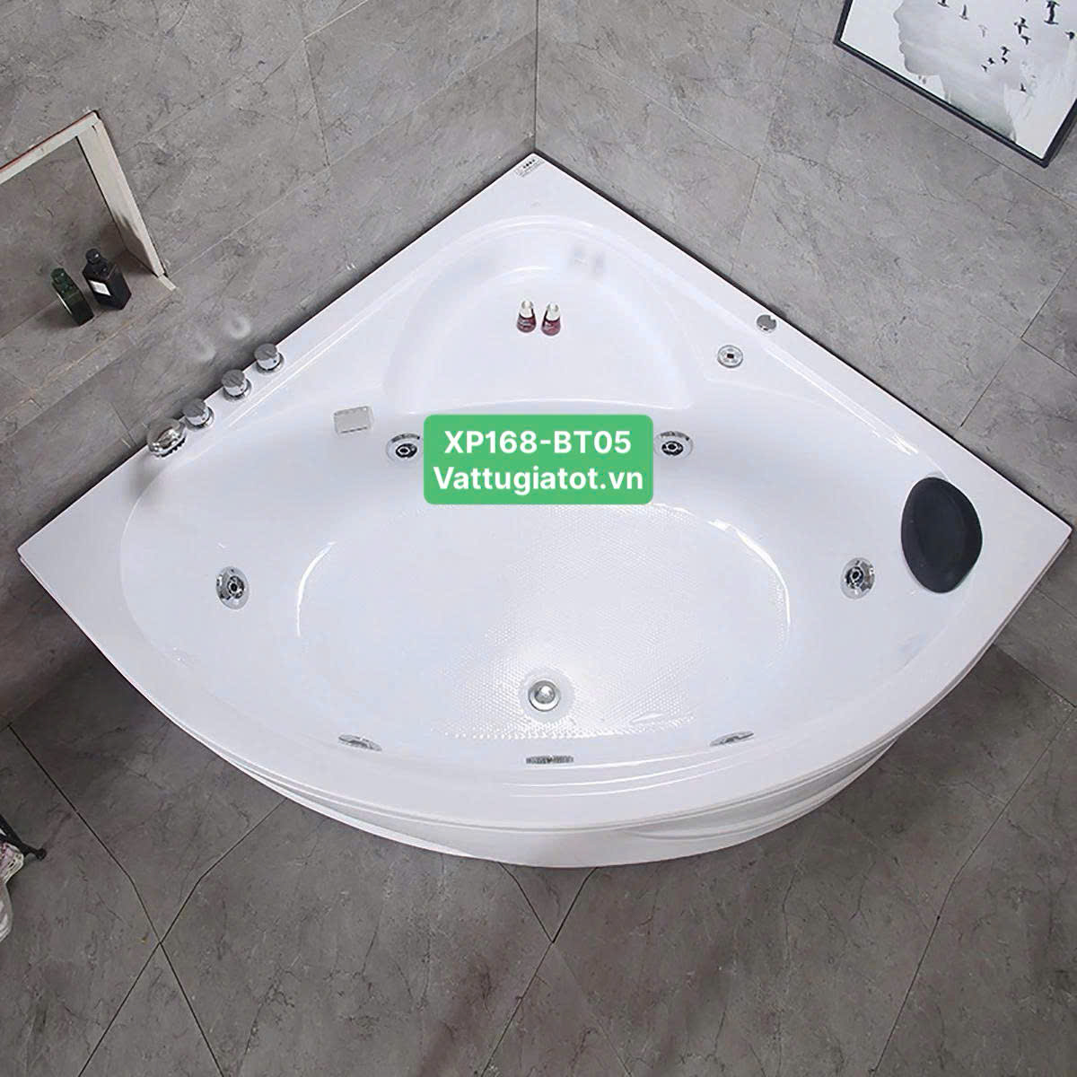 Bồn tắm massage đặt góc XP168-BT05 Bồn tắm massage đặt góc XP168-BT05 acrylic cao cấp sục khí sục bọt