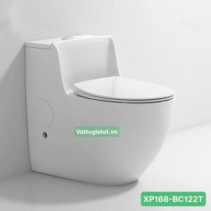 Bồn cầu 1 khối cao cấp màu trắng XP168-BC122T, sứ men nano kháng khuẩn, xả mạnh tiết kiệm nước.