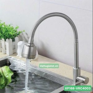 Vòi rửa chén lạnh tăng áp Inox 304 XP168-VRC4003 màu inox mờ, bền đẹp, giá rẻ.
