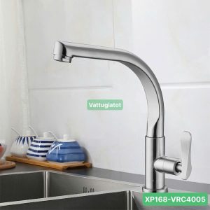 Vòi rửa chén lạnh Inox 304 xoay 360 độ XP168-VRL4005, cổ cao 38cm, bền đẹp.