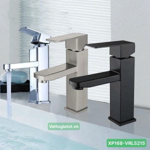 Vòi rửa lavabo nóng lạnh Inox 304 dáng vuông XP168-VRL5215, 2 kích thước 20cm và 30cm, 3 màu sang trọng.