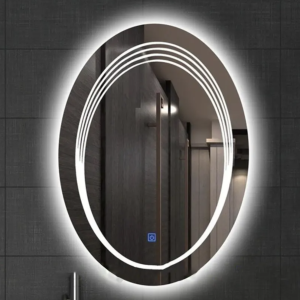 Gương soi đèn LED hình oval XP168-G118 cảm ứng chống mờ hiện đại
